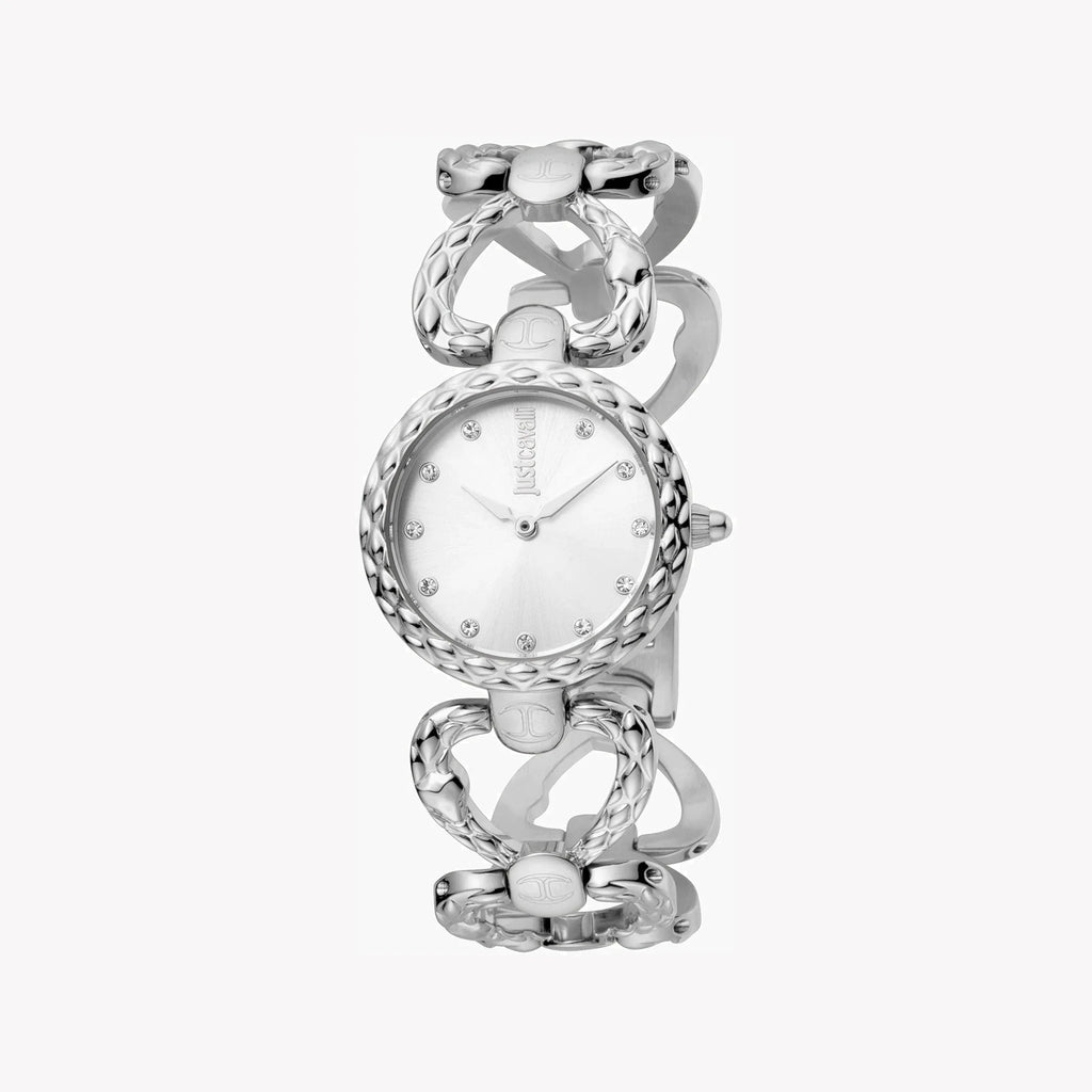 Elegante Just Cavalli Damenuhr aus Edelstahl in Silber