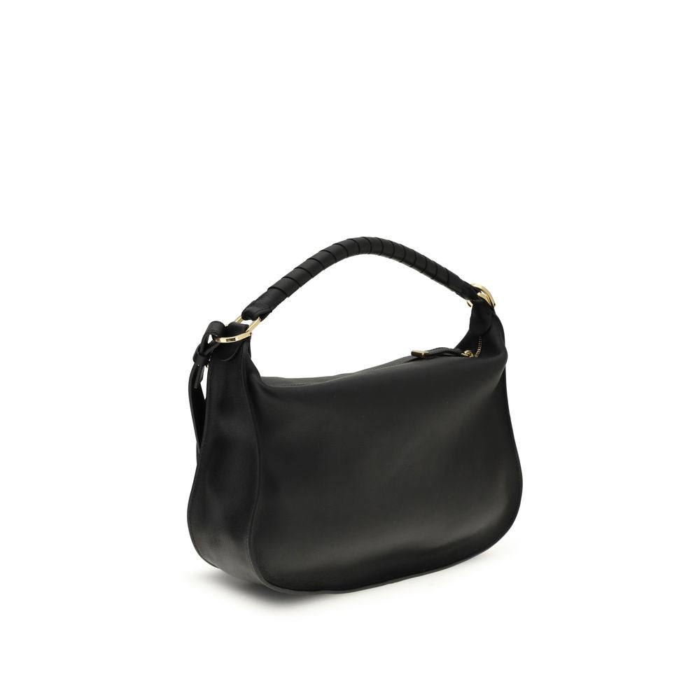 Chloé Schwarze Bos Taurus Kalbsleder Schultertasche