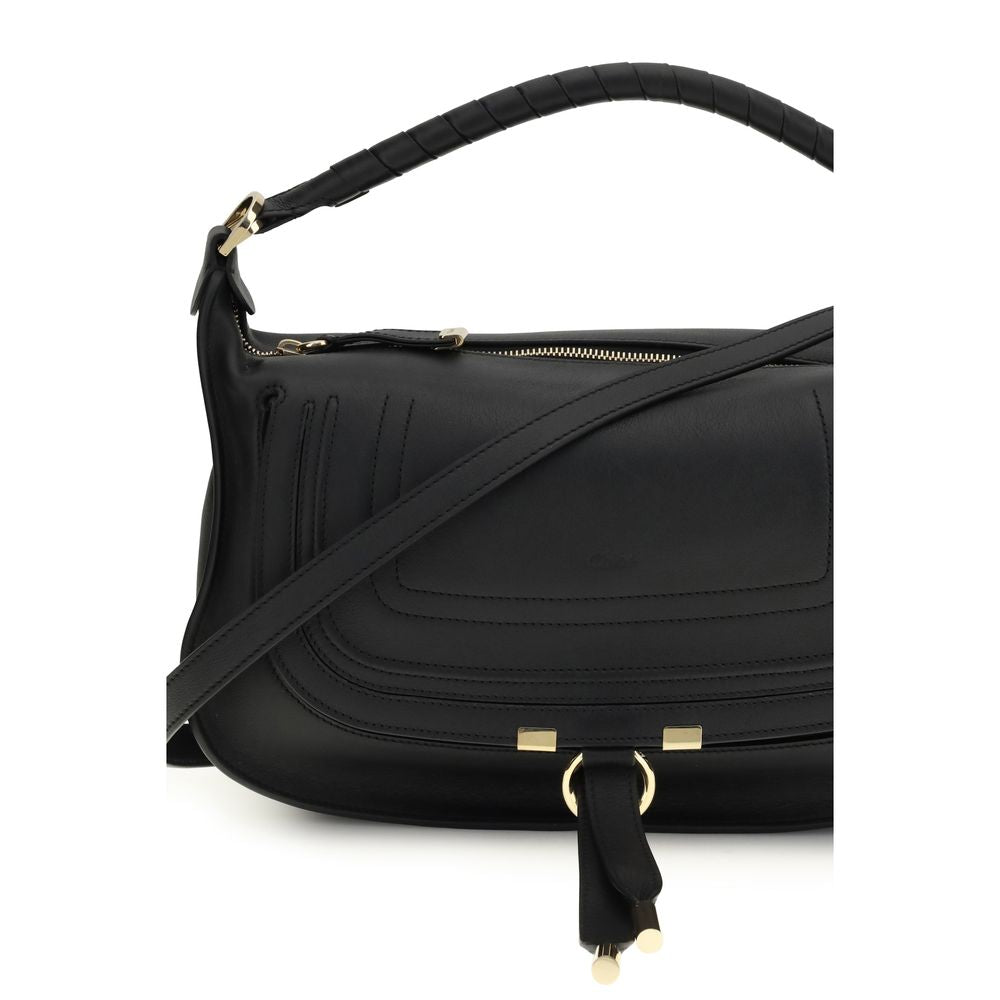 Chloé Schwarze Bos Taurus Kalbsleder Schultertasche