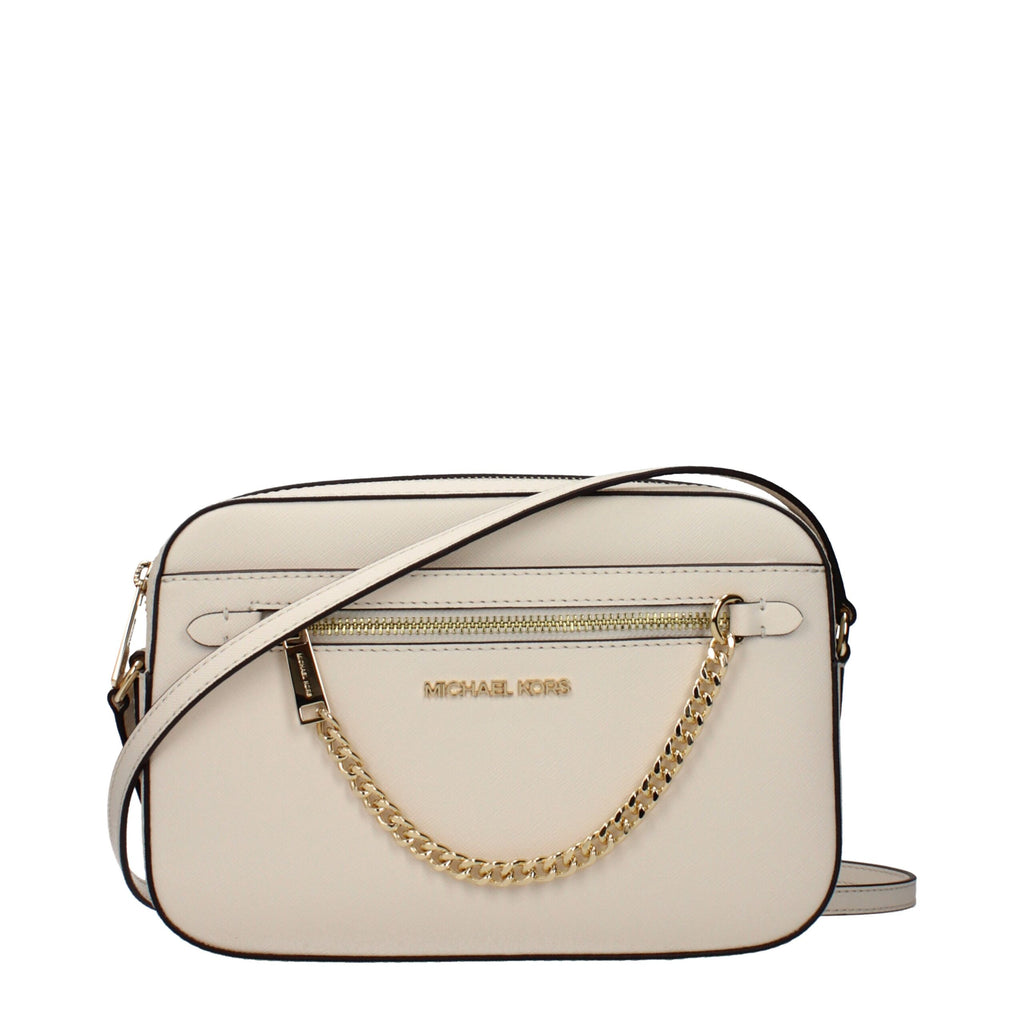 Beige Leder Crossbody Bag