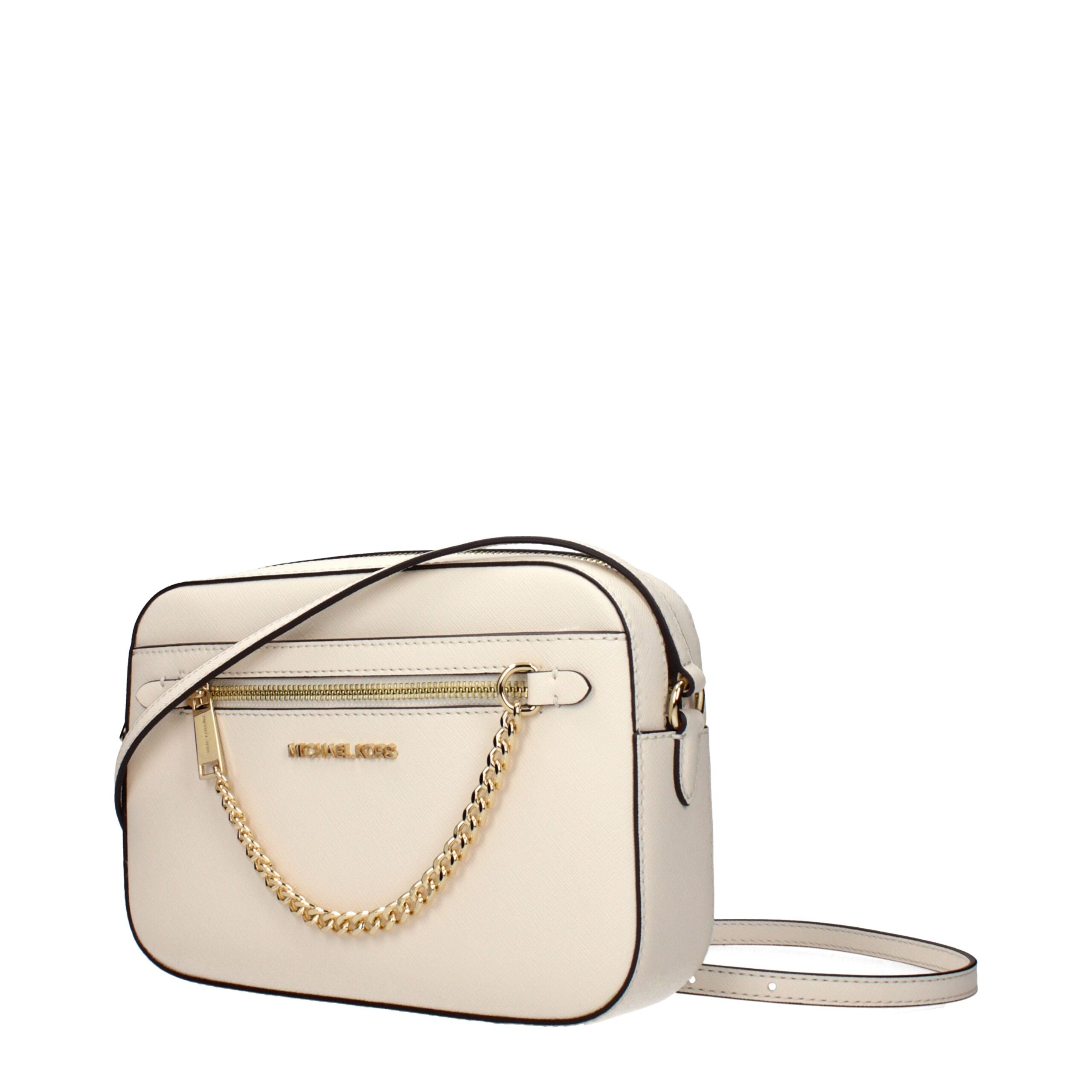 Beige Leder Crossbody Bag