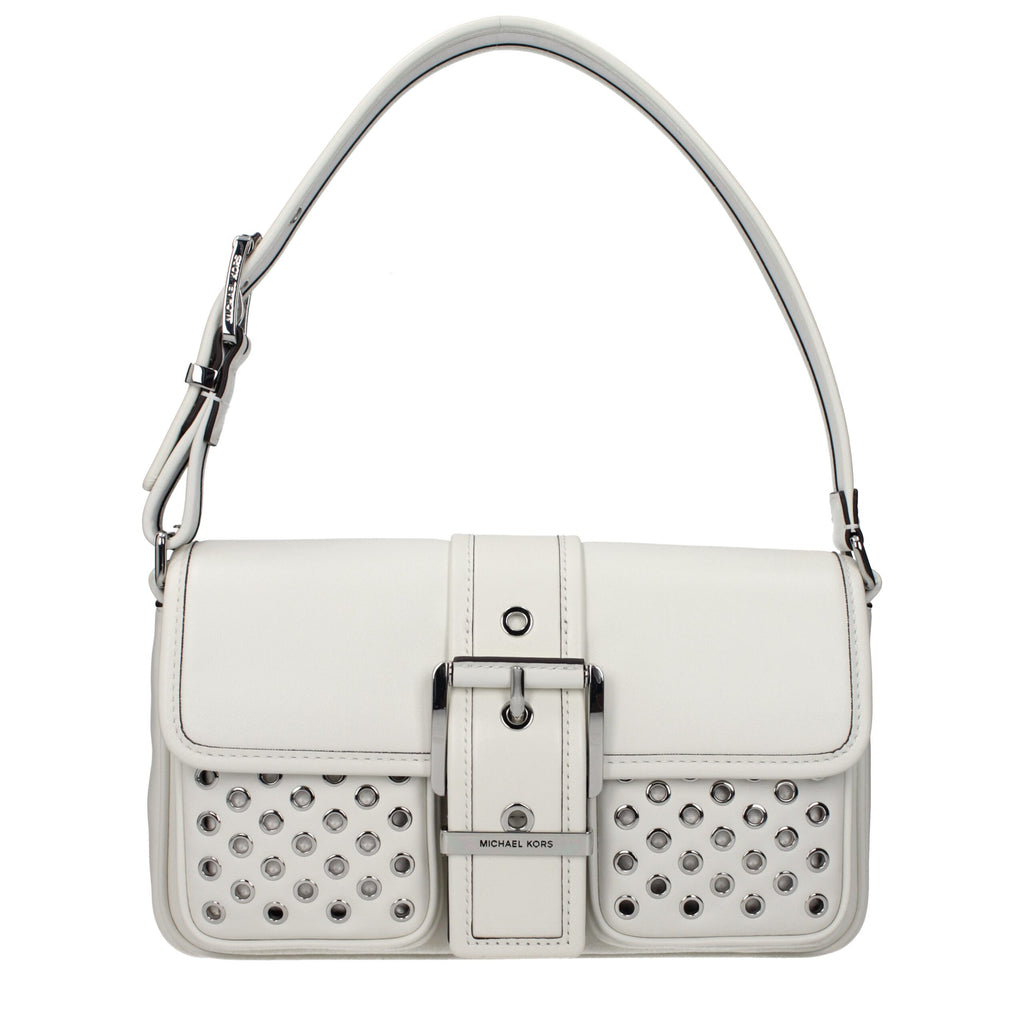 Weiße Leder Schultertasche