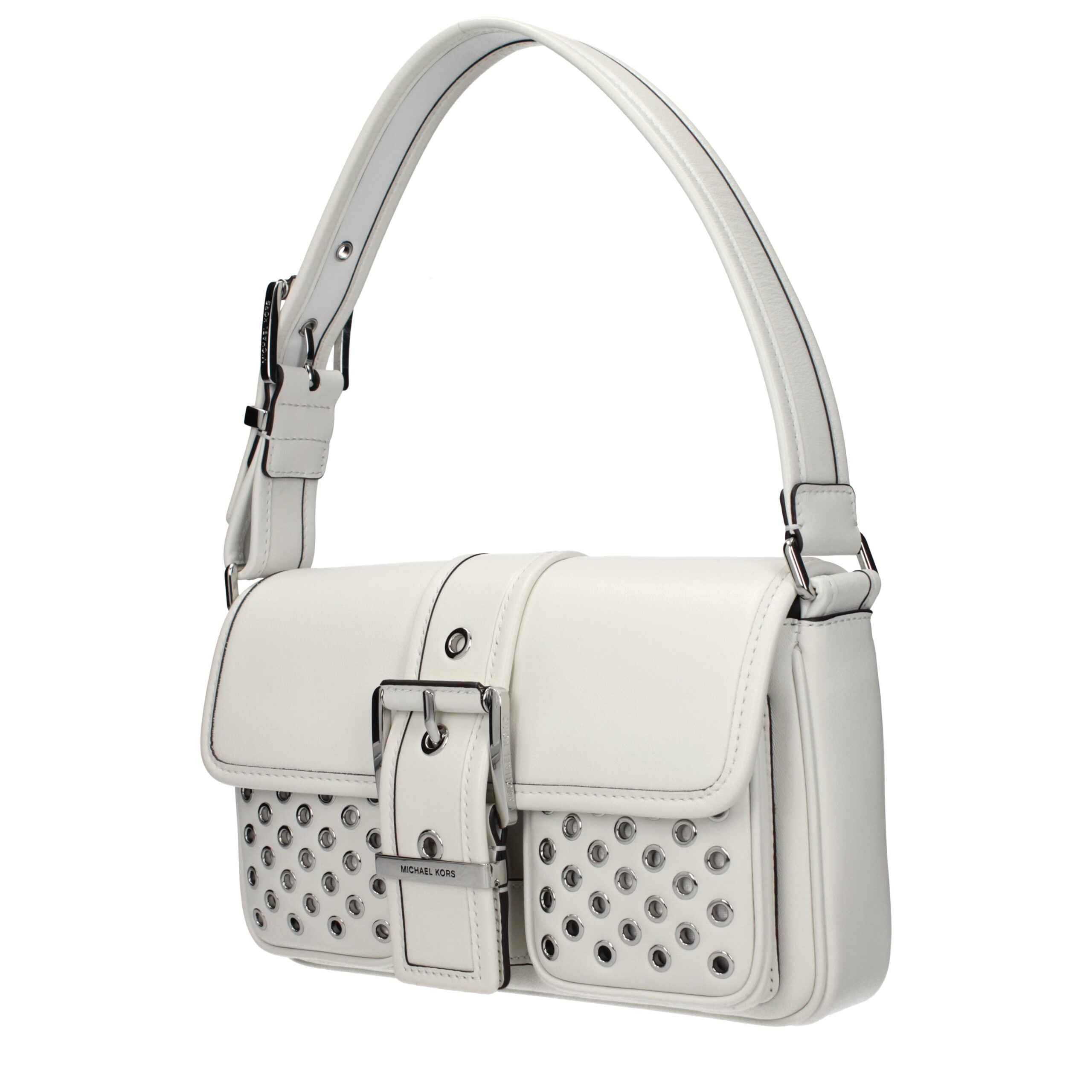 Weiße Leder Schultertasche