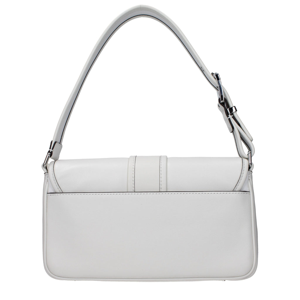 Weiße Leder Schultertasche