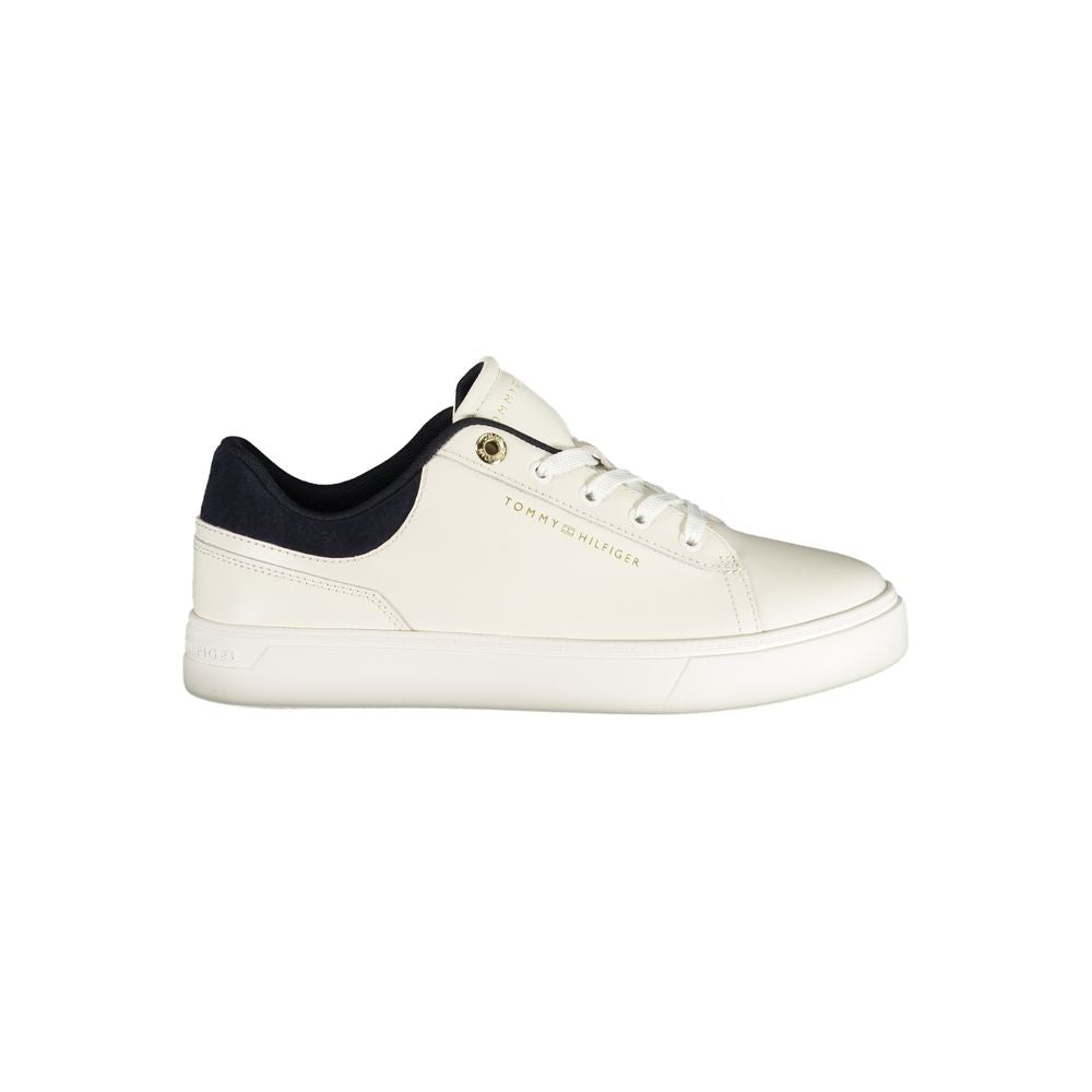 Tommy Hilfiger Weiße Low-Top-Sneaker aus Polyester