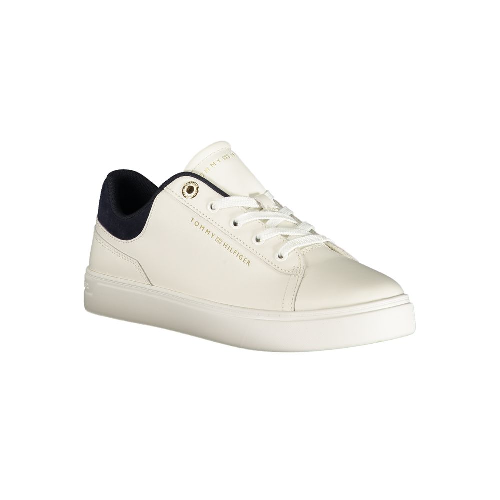 Tommy Hilfiger Weiße Low-Top-Sneaker aus Polyester