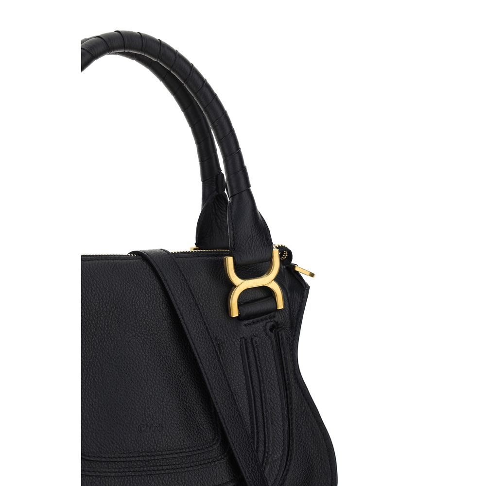 Chloé Schwarze Bos Taurus Kalbsleder Schultertasche