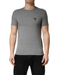Dolce & Gabbana Graues DG Logo Rundhals Herren Unterhemd-T-Shirt