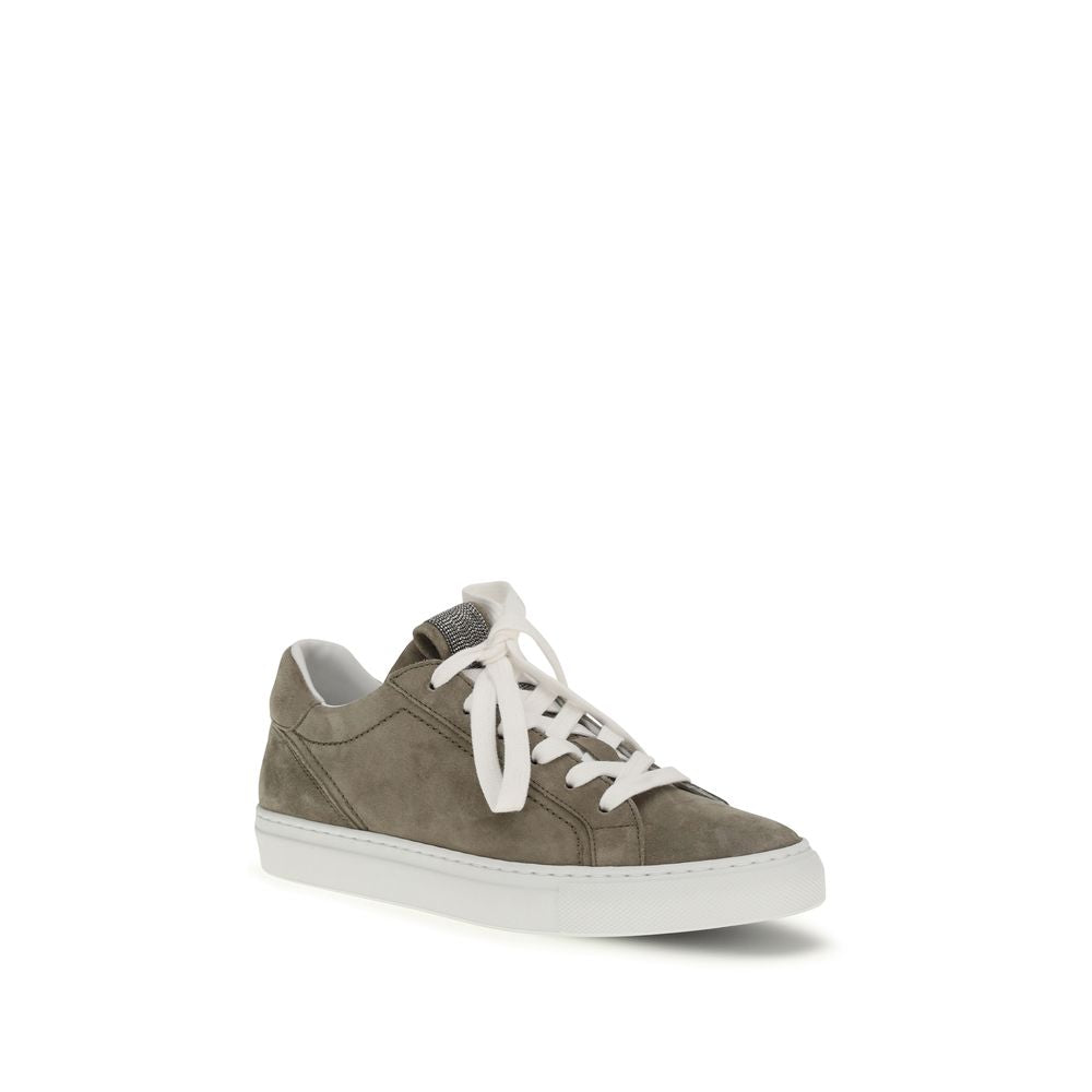 Brunello Cucinelli Graue Bos Taurus Kalbsleder-Sneakers