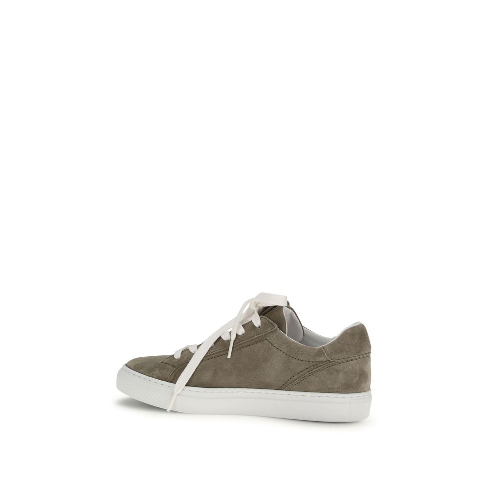 Brunello Cucinelli Graue Bos Taurus Kalbsleder-Sneakers