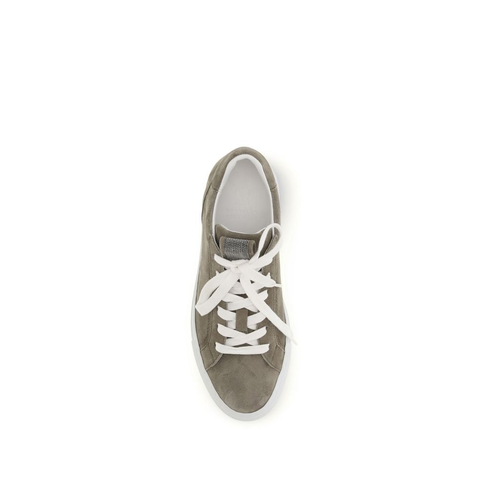 Brunello Cucinelli Graue Bos Taurus Kalbsleder-Sneakers