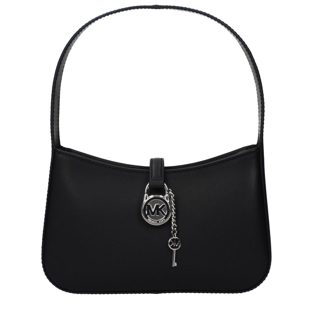 Schwarze Lederhandtasche