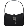 Schwarze Lederhandtasche