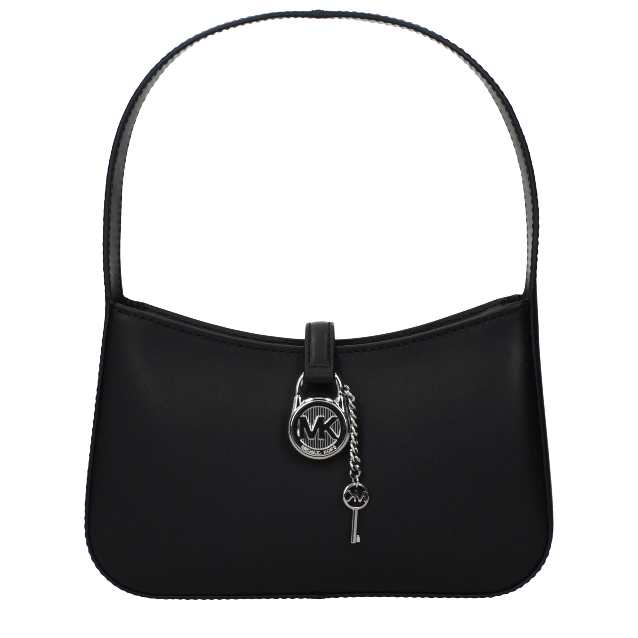 Schwarze Lederhandtasche