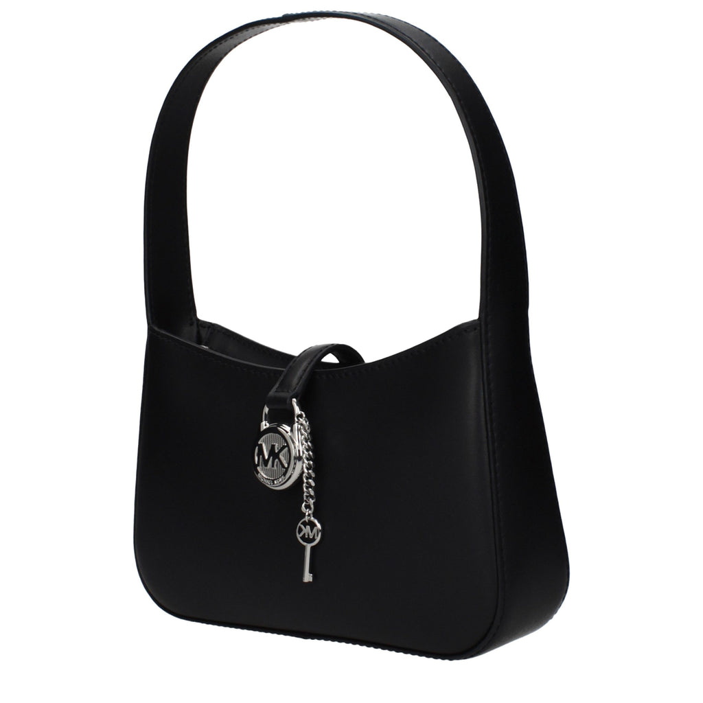 Schwarze Lederhandtasche