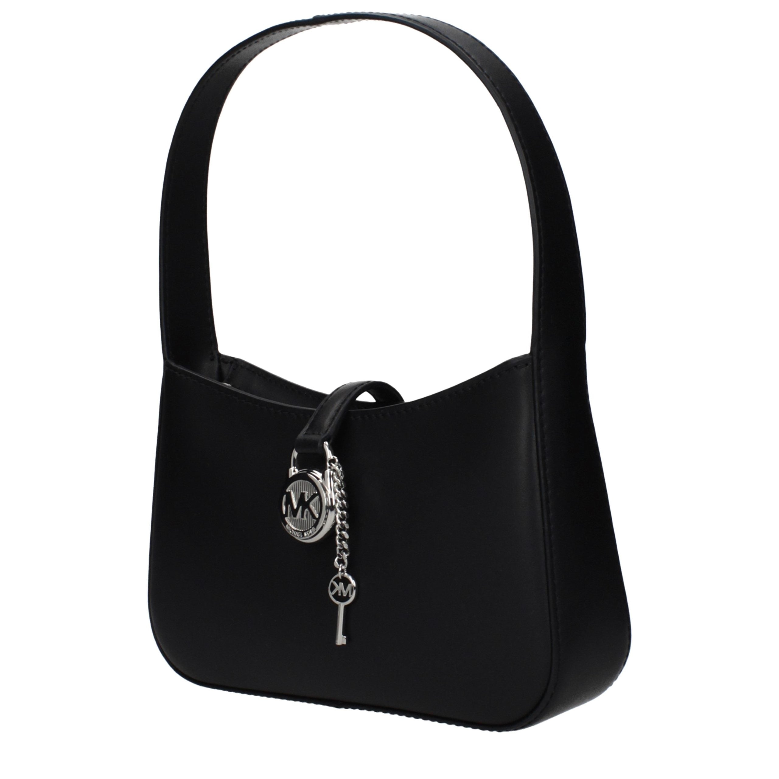 Schwarze Lederhandtasche