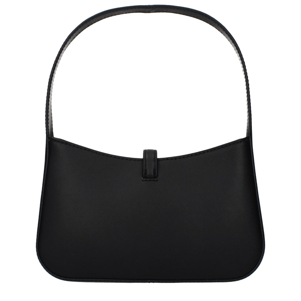 Schwarze Lederhandtasche