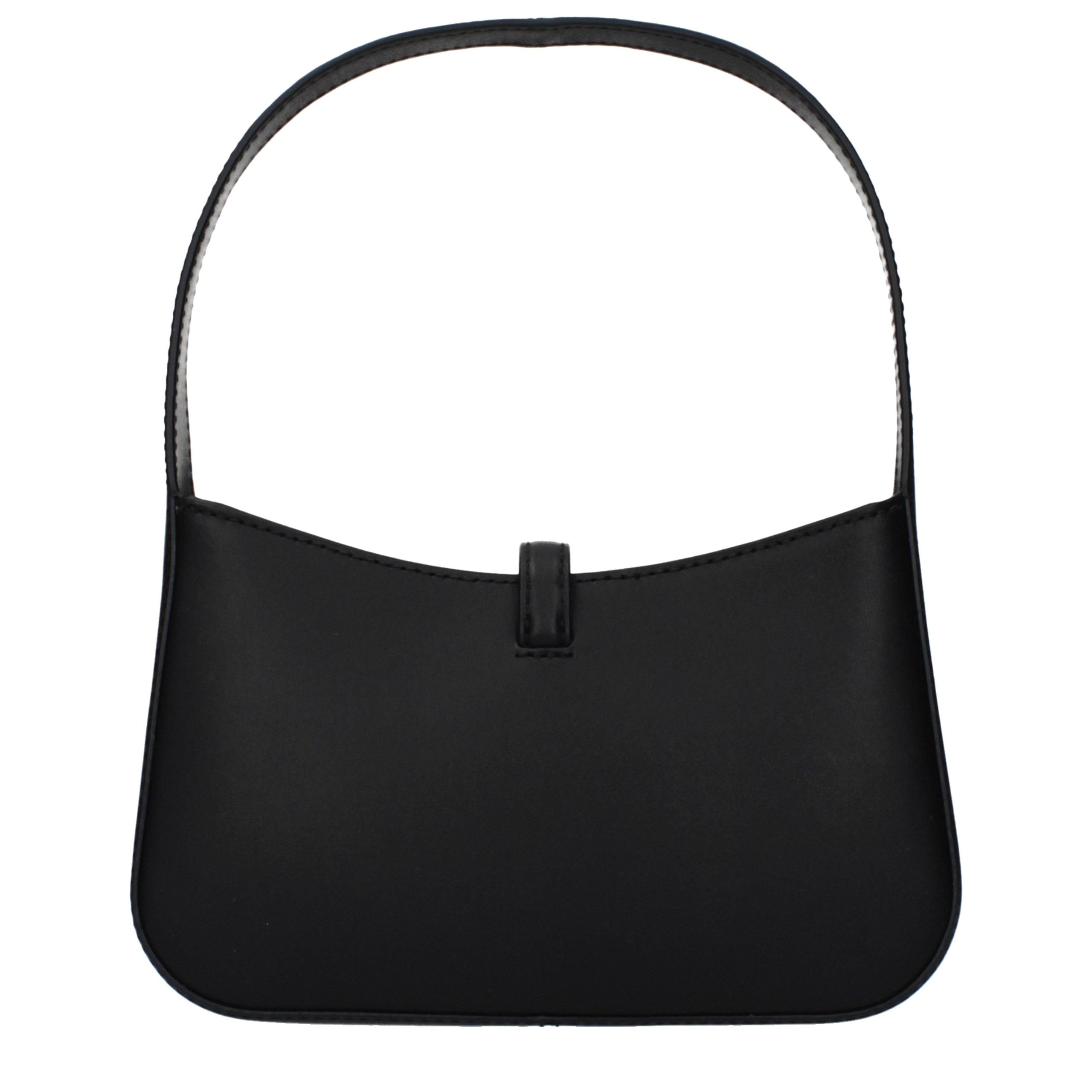 Schwarze Lederhandtasche