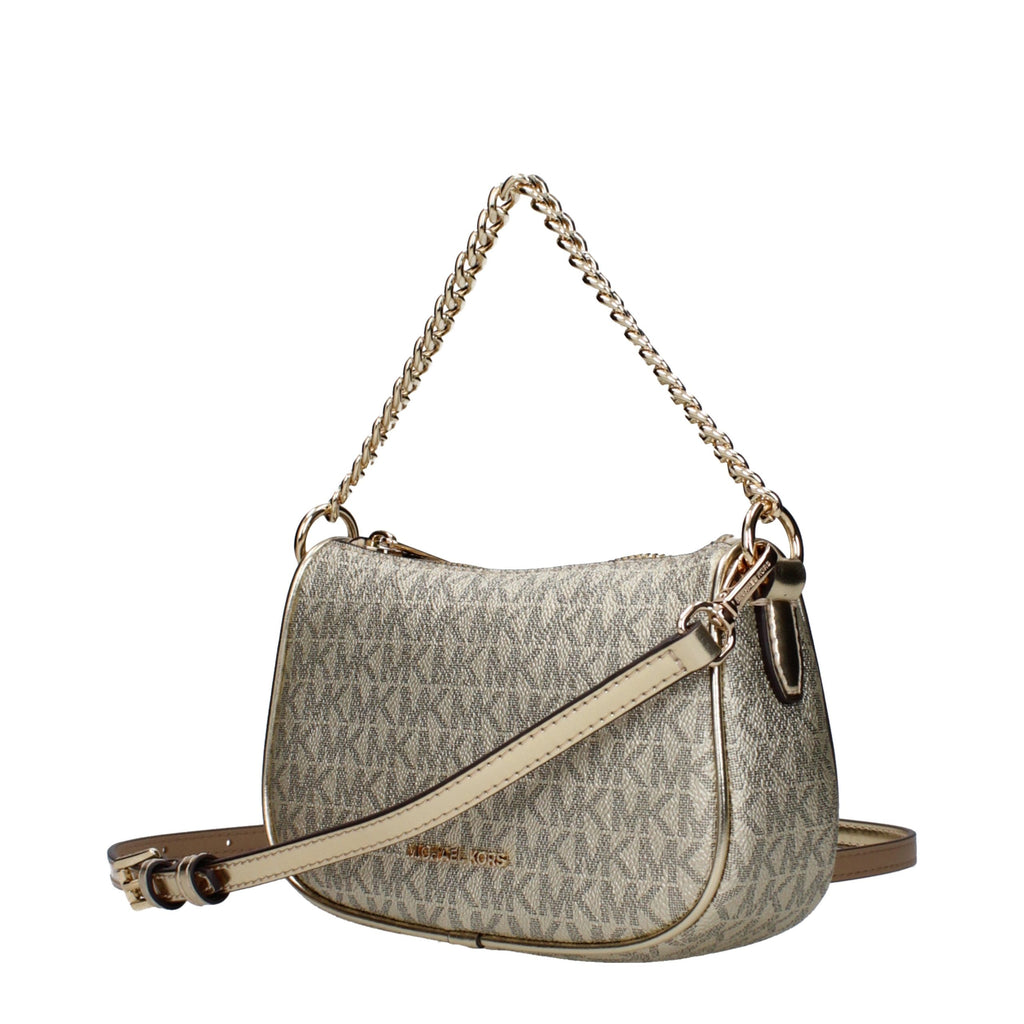 Goldfarbene Stoffhandtasche