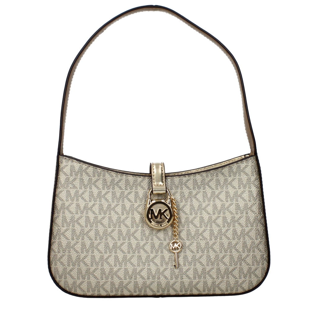 Goldfarbene Stoffhandtasche