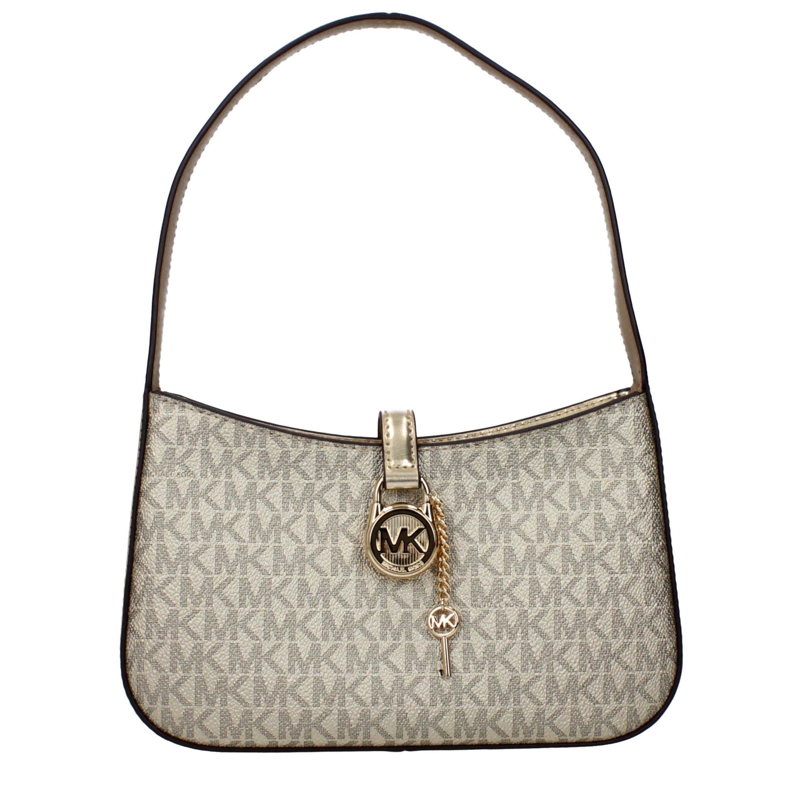 Goldfarbene Stoffhandtasche