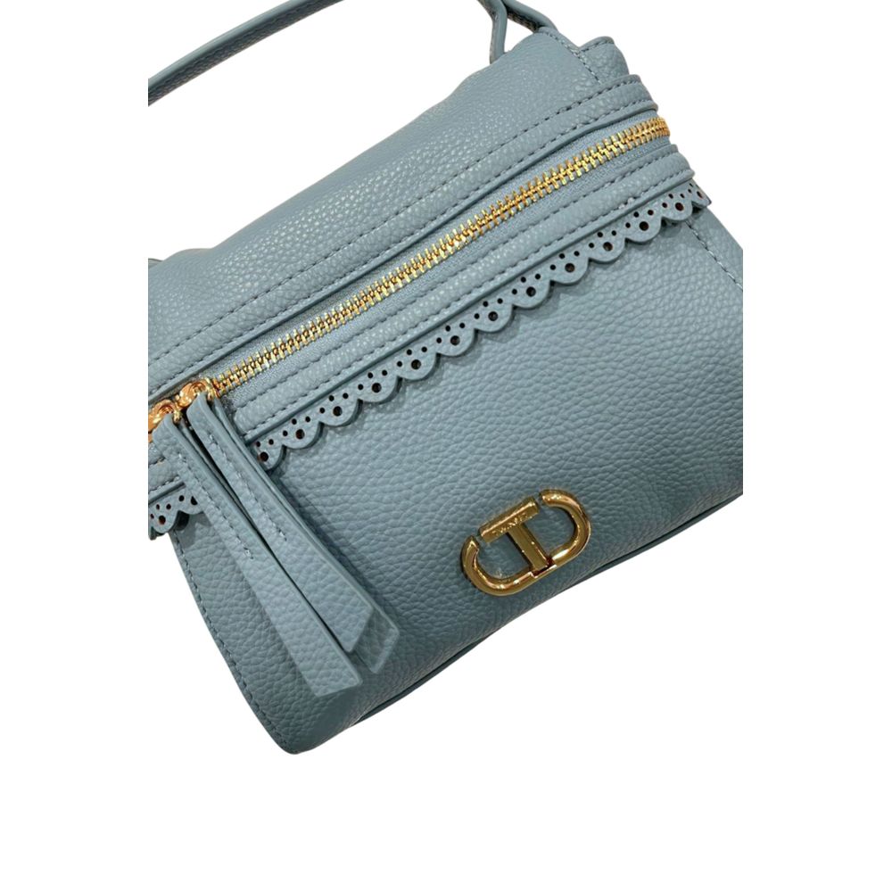 Twinset Blaue PU-Damenhandtasche