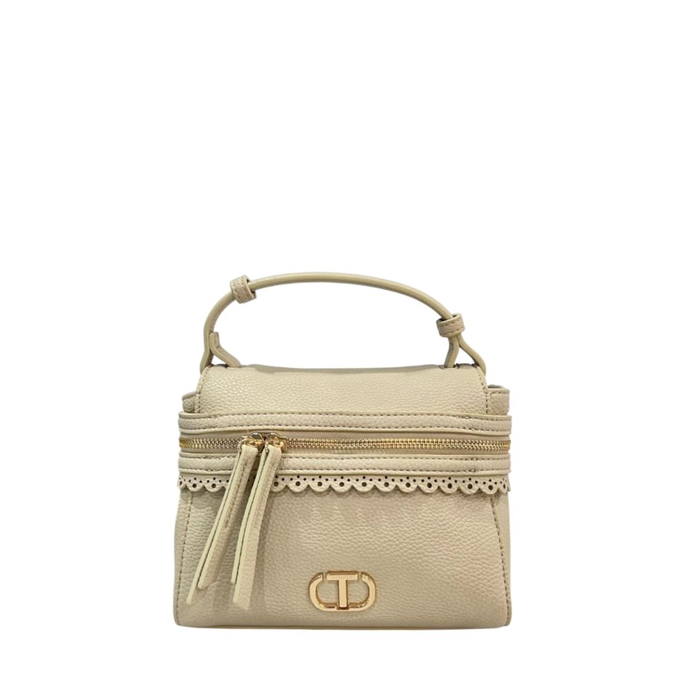Twinset Beige PU Damen Handtasche