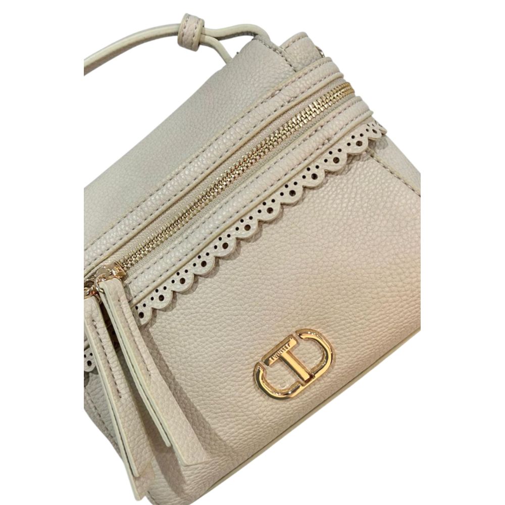Twinset Beige PU Damen Handtasche