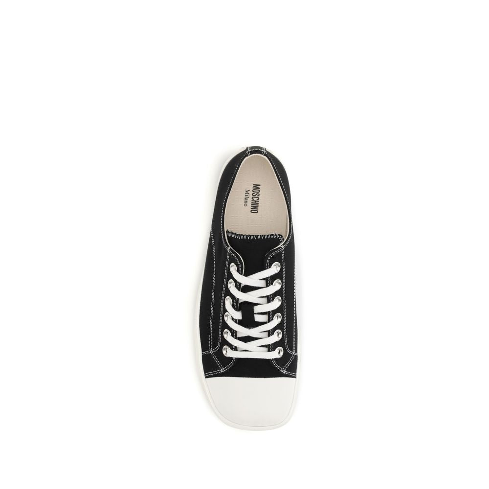 Moschino Schwarze Low-Top-Sneaker aus Baumwolle
