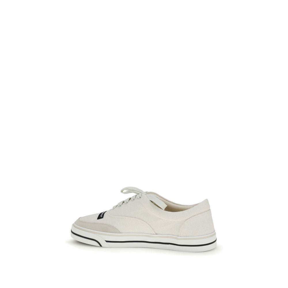 Dolce&Gabbana-Weiße Sneaker aus Leinen, Low-Top