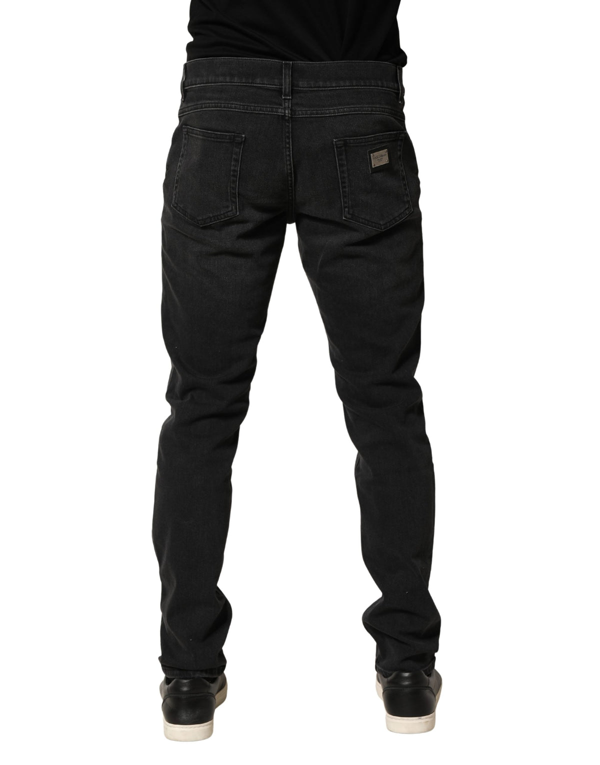 Dolce & Gabbana Schwarze Baumwoll Stretch Regular Skinny Jeans