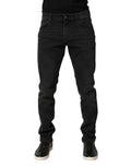 Dolce & Gabbana Schwarze Baumwoll Stretch Regular Skinny Jeans