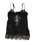 Dolce & Gabbana Schwarzes Seiden-Spitzen-Dessous-Chemise-Oberteil