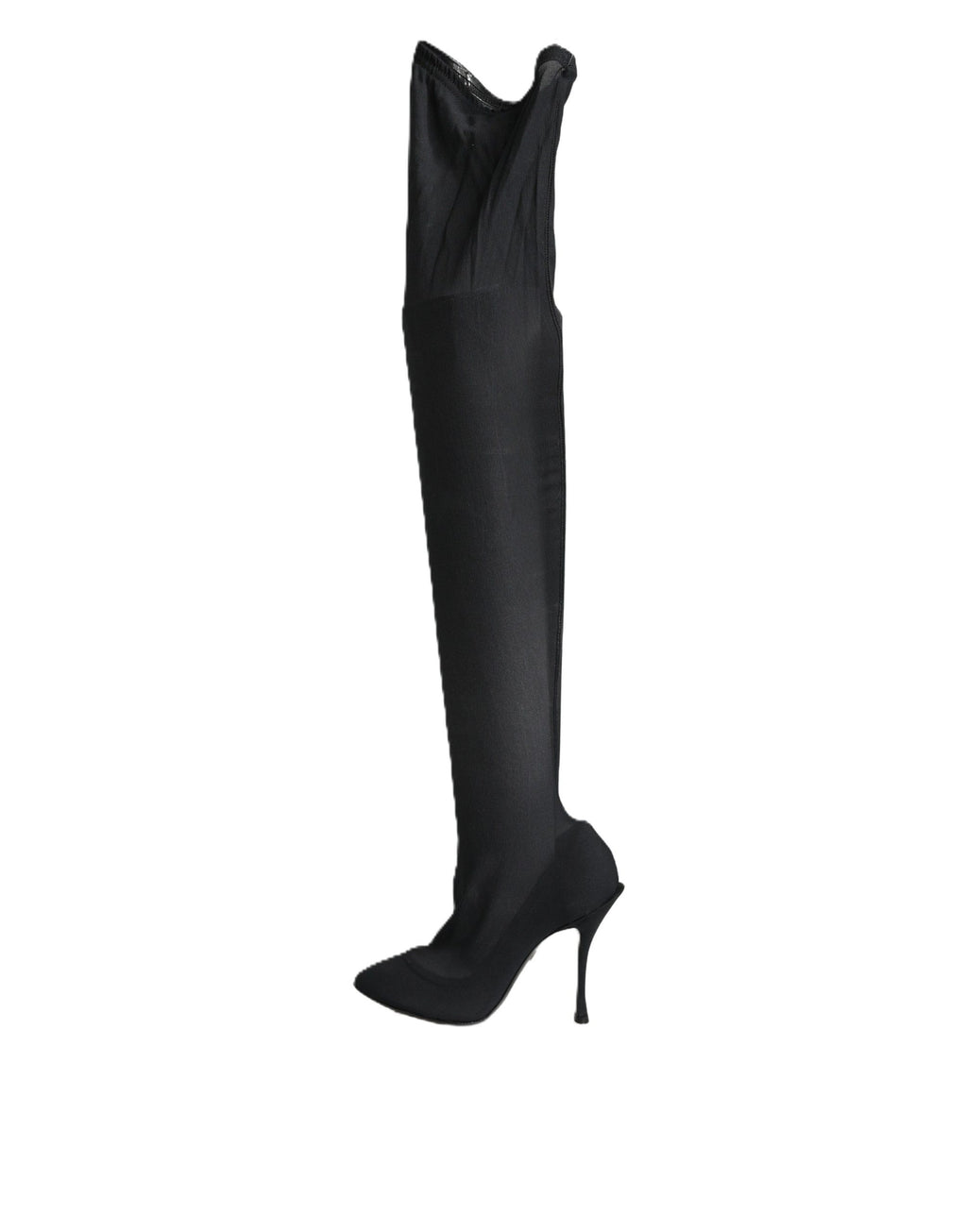 Dolce & Gabbana Schwarze Stretch-Socken Stiefel Knielang