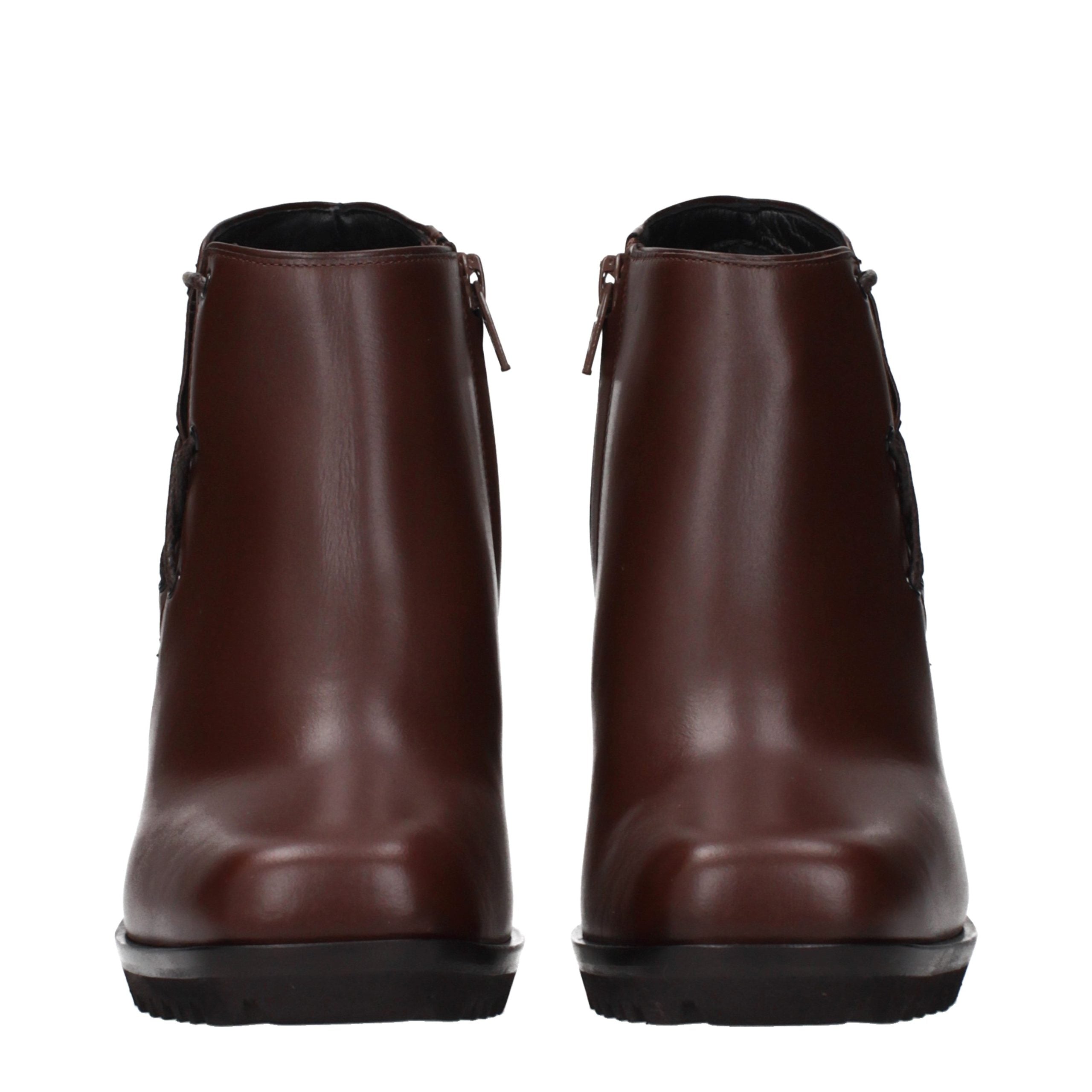 Max Mara Braune Lederstiefeletten