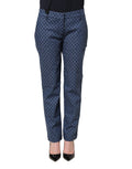 Dolce & Gabbana Blaue Capri-Jeans mit Polka-Dot-Muster und schmaler Passform
