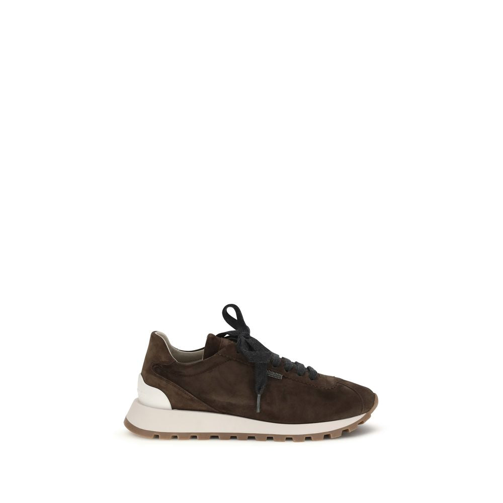 Brunello Cucinelli Braune Kalbsleder Bos Taurus Athletic Sneaker