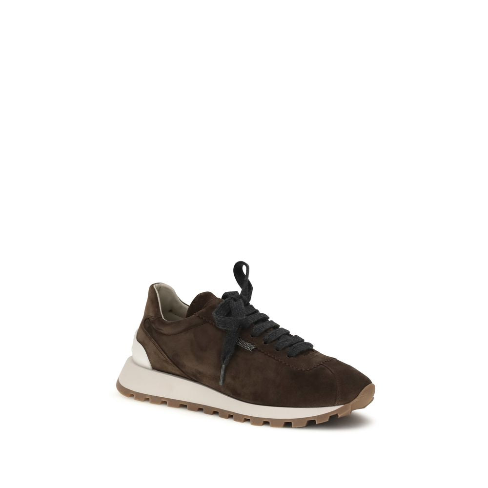 Brunello Cucinelli Braune Kalbsleder Bos Taurus Athletic Sneaker
