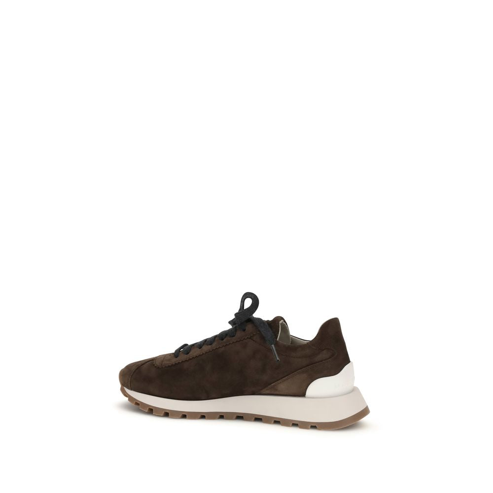 Brunello Cucinelli Braune Kalbsleder Bos Taurus Athletic Sneaker