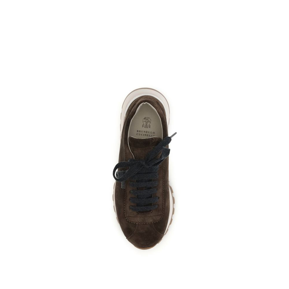 Brunello Cucinelli Braune Kalbsleder Bos Taurus Athletic Sneaker