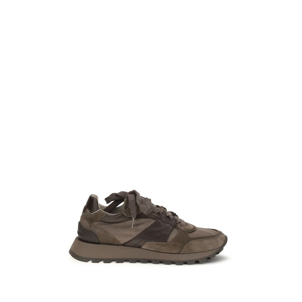 Brunello Cucinelli Braune Kalbsleder Bos Taurus Athletic Sneaker