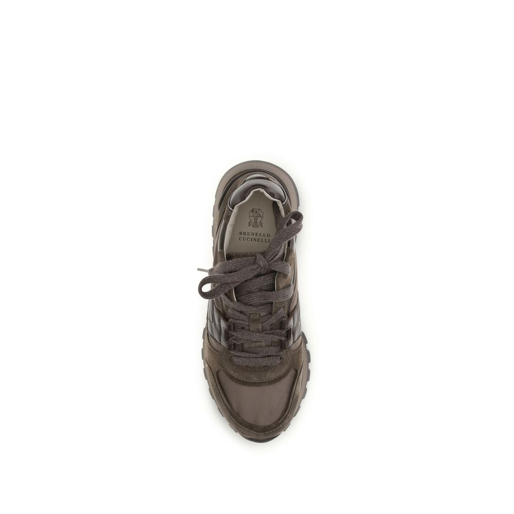 Brunello Cucinelli Braune Kalbsleder Bos Taurus Athletic Sneaker