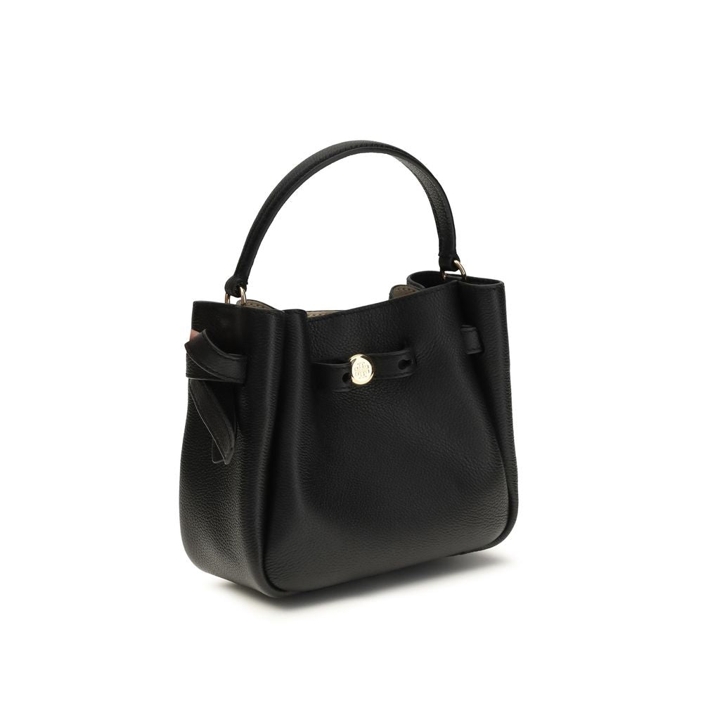 Tory Burch Schwarze Kalbsleder Bos Taurus Bucket Bag