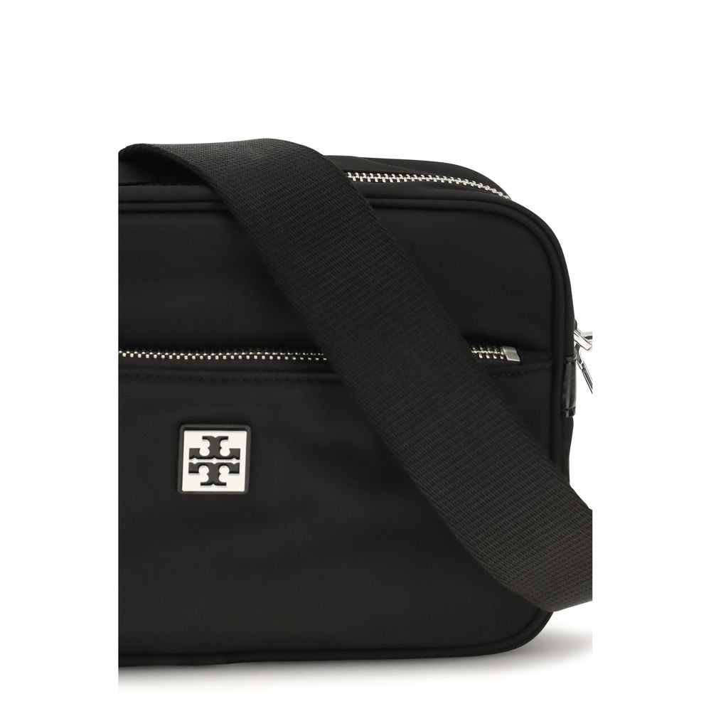 Tory Burch Schwarze Schultertasche aus Polyamid