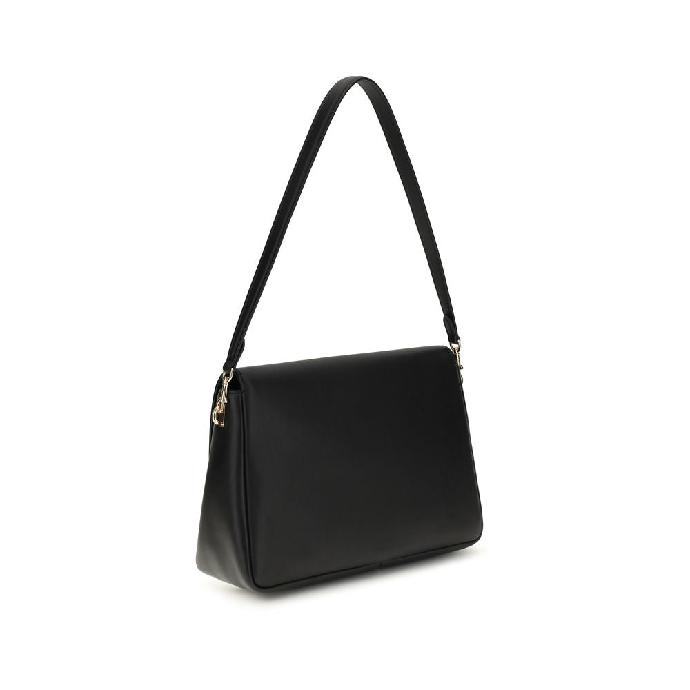 Tory Burch Schwarze Bos Taurus Kalbsleder Schultertasche