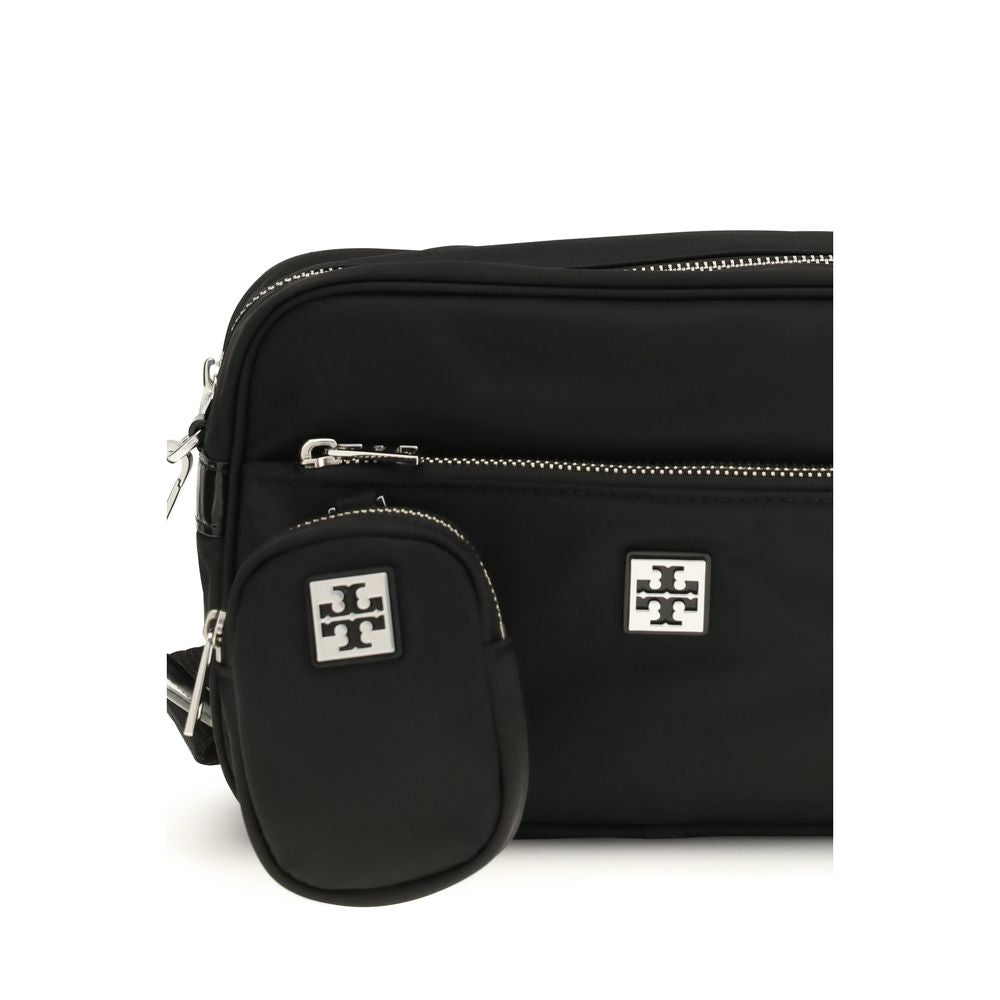 Tory Burch Schwarze Schultertasche aus Polyamid