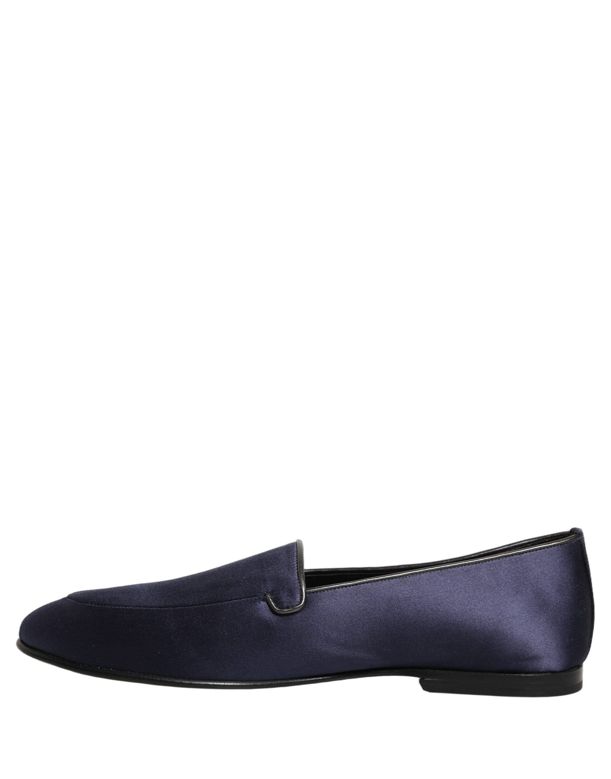 Dolce & Gabbana Blaue Satin Loafer mit Logo