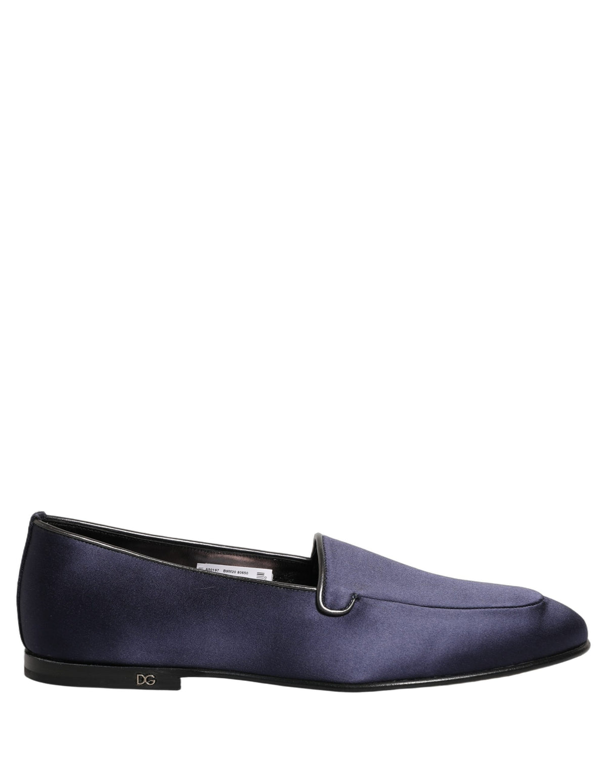 Dolce & Gabbana Blaue Satin Loafer mit Logo
