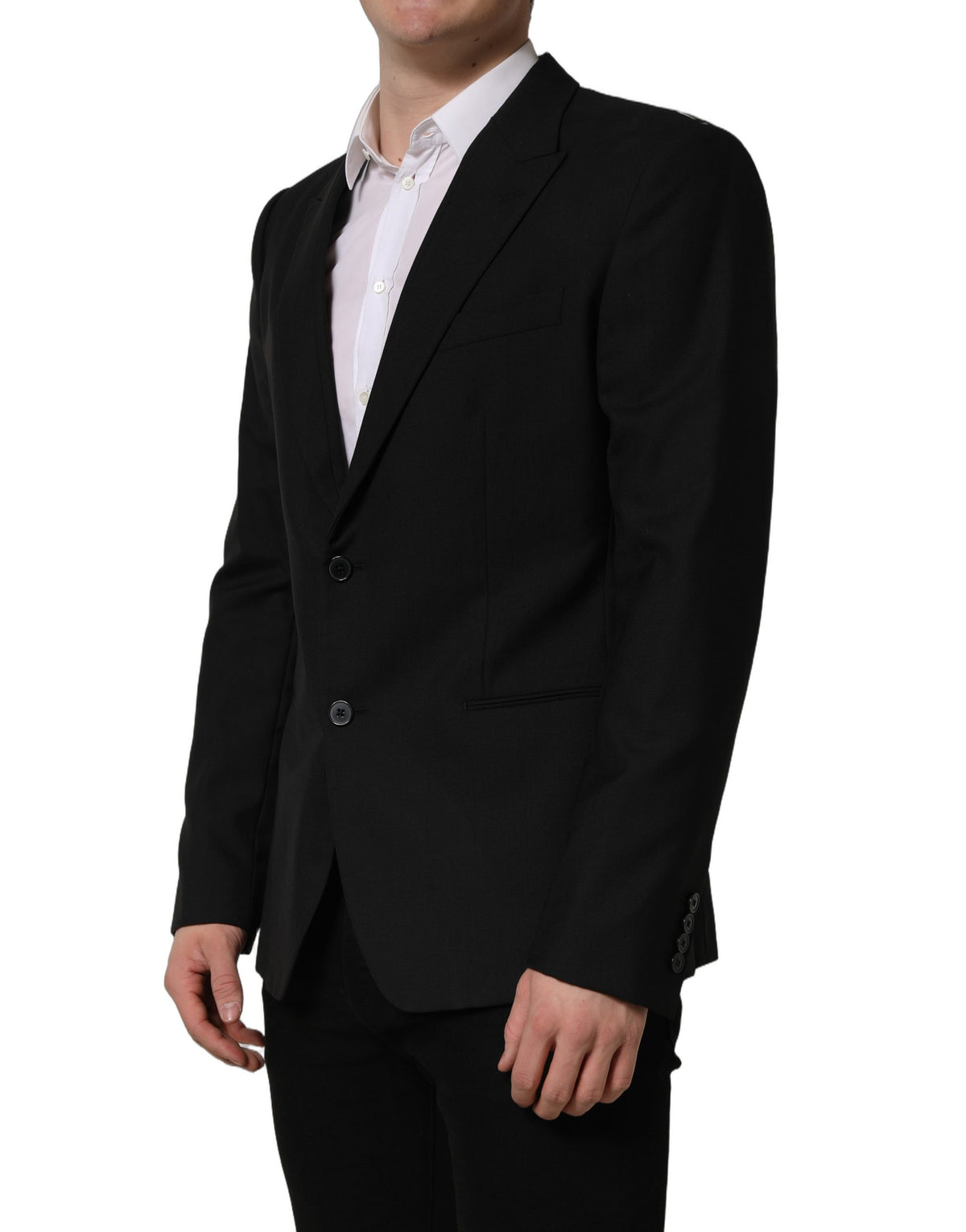 Dolce & Gabbana Schwarzer Woll-Sakko mit Einreiher