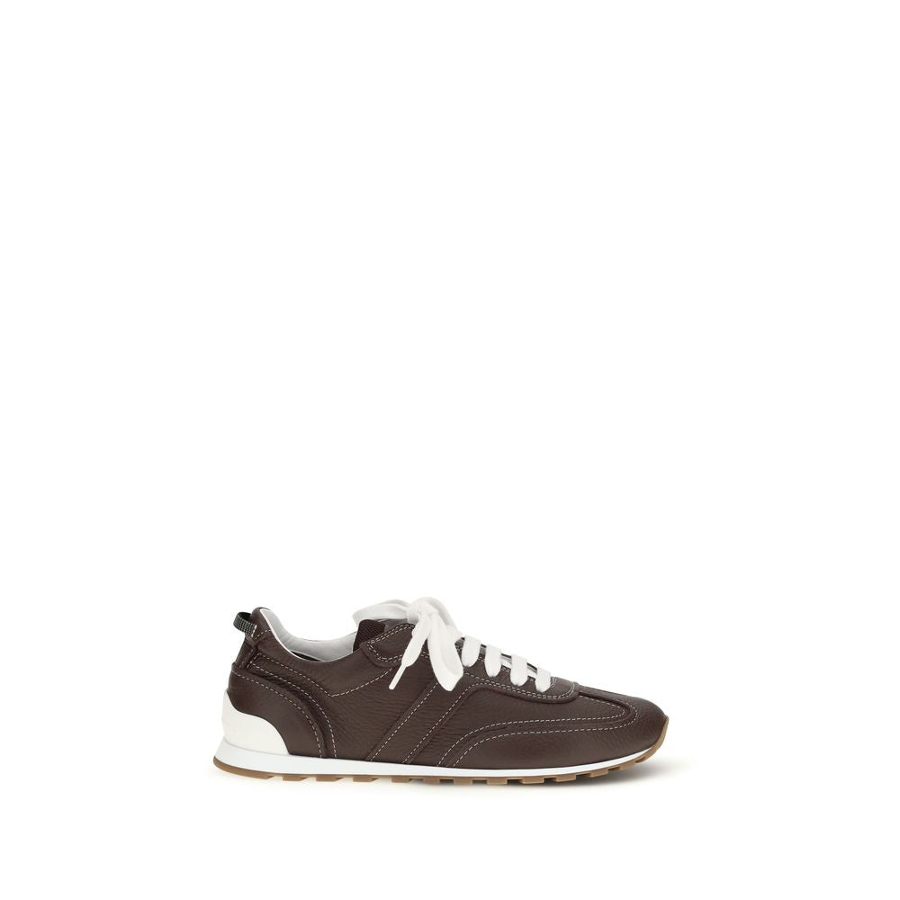 Brunello Cucinelli Braune Kalbsleder Bos Taurus Athletic Sneaker